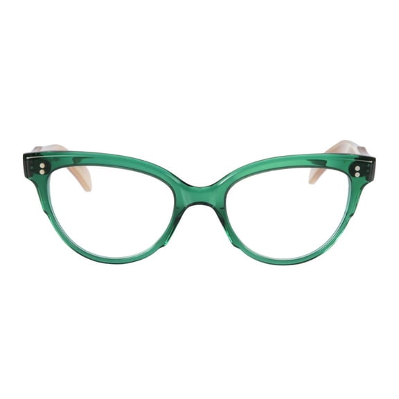 Kador Men's Monya Cat-Eye Frame Eyeglasses With Translucent Green Front Green