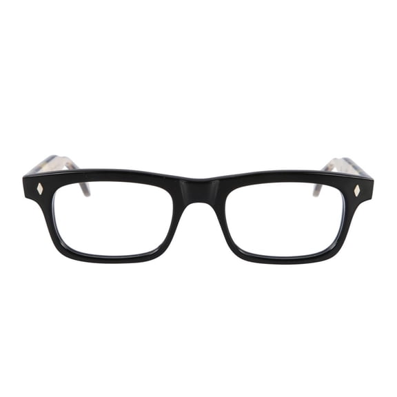 Kador Men's Niki Rectangular Eyeglasses With Glossy Black Frame Black