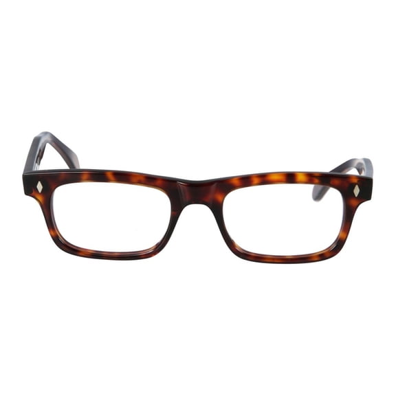 Kador Men's Niki Tortoiseshell Frame Rectangular Eyeglasses With Metallic Accents Brown