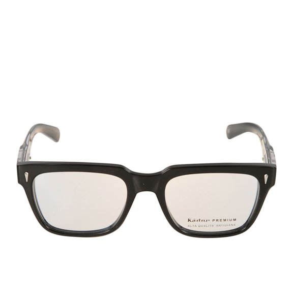 Kador Men's Premium 13 Rectangular Frame Eyeglasses With Glossy Finish Black