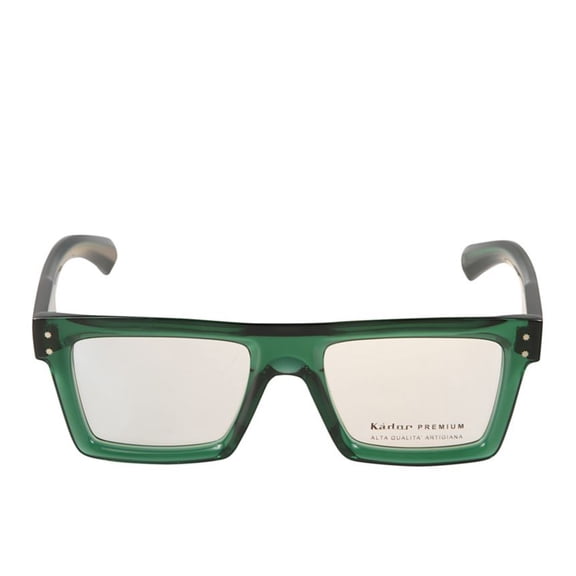 Kador Men's Premium 7 Translucent Deep Green Rectangular Eyeglasses Green