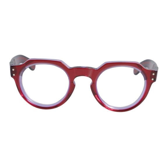 Kador Men's Spike Bold Translucent Red Eyeglasses With Riveted Details Red