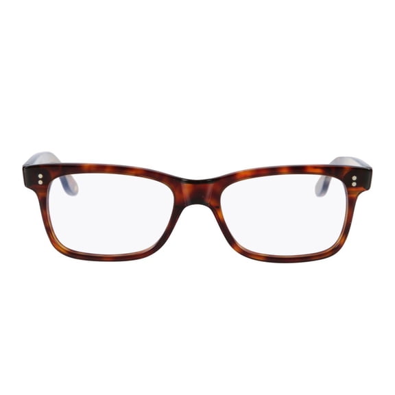 Kador Men's Viko Rectangular Tortoiseshell Frame Eyeglasses With Metallic Rivets Brown