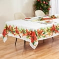 thumbnail image 1 of Kadut Christmas Tablecloth, Cardinal Poinsettia Table Cloth (60 x 102 Inch) for 6 Foot Rectangle Tables Heavy Duty Fabric Stain Proof Table Cloth for Xmas, Holiday, Parties Table Cover, 1 of 6