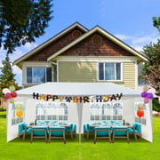 Kadyn 10'X20' Outdoor Canopy Tent, Waterproof Tent with 4 Removable Sidewalls, Wedding Party Tent for Outsides, White