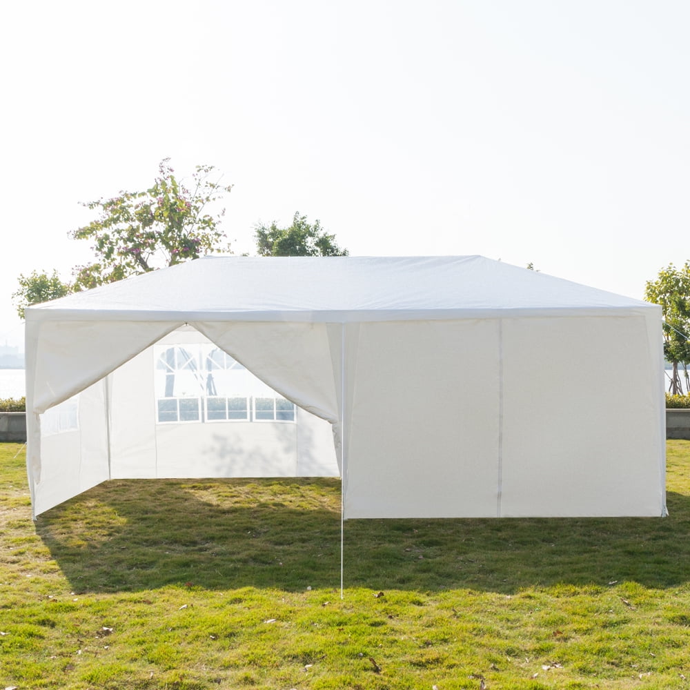 Kadyn 10' x 20' Canopy Tent,Six-sided Double-door Waterproof Tent with Spiral Tubes, Wedding Party Tent for Outside, White Kadyn 10' x 20' Canopy Tent,Six-sided Double-door Waterproof Tent with Spiral Tubes, Wedding Party Tent for Outside, White
