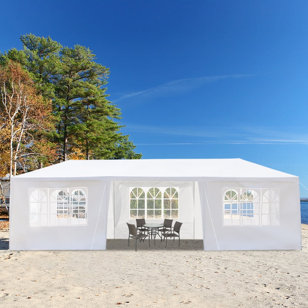 Kadyn 10'x30' Canopy Tent, Camping Tent with 7 Sidewalls, Wedding Party Tent for Outdoor, White Kadyn 10'x30' Canopy Tent, Camping Tent with 7 Sidewalls, Wedding Party Tent for Outdoor, White