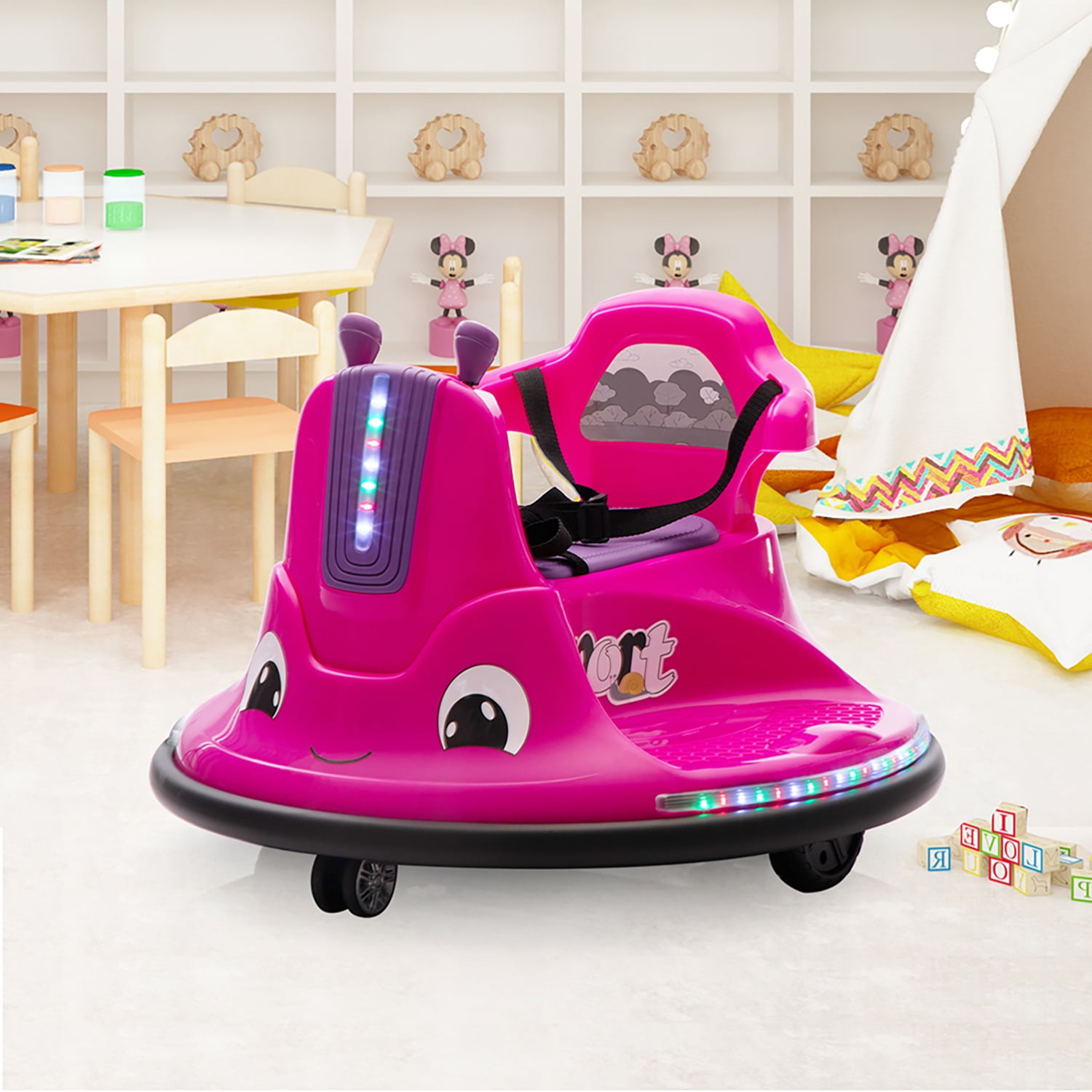 Kadyn 12V Snail-Shaped Kids Electric Bumper Car with Remote Control, Ride On Car with LED Lights, Music, 360 Degree Rotate, Toddler Race Toys, 3-8 Years Old, Red Kadyn 12V Snail-Shaped Kids Electric Bumper Car with Remote Control, Ride On Car with LED Lights, Music, 360 Degree Rotate, Toddler Race Toys, 3-8 Years Old, Red