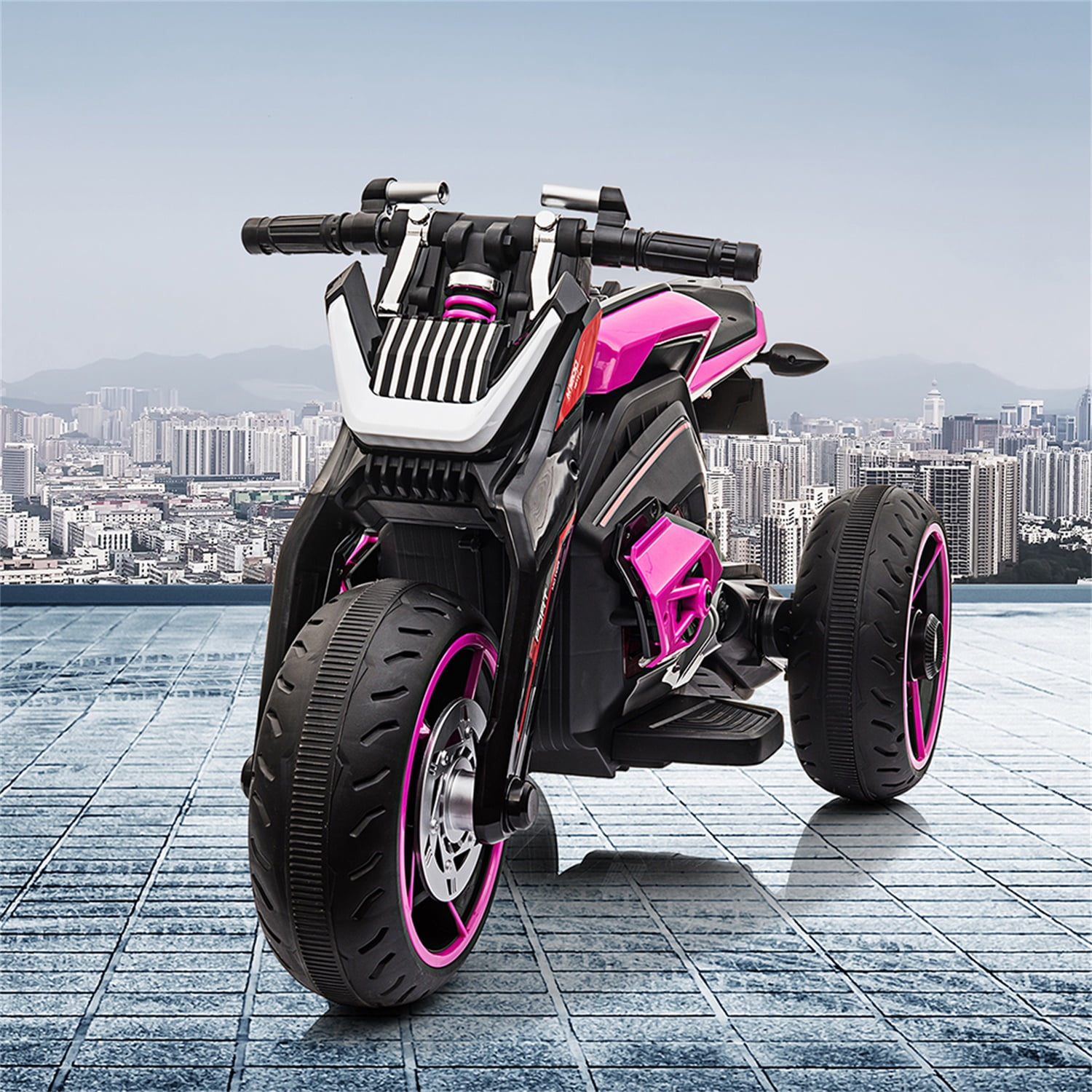 Kadyn 12V Three-wheel Ride On Motorcycle, Kids Electric Motorbike with Horns, LED Lights, Gift for Kids 3-8 Years,Rosy Kadyn 12V Three-wheel Ride On Motorcycle, Kids Electric Motorbike with Horns, LED Lights, Gift for Kids 3-8 Years,Rosy