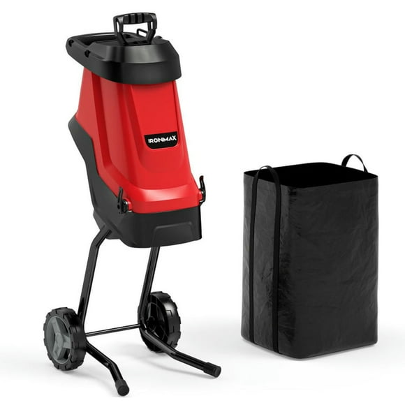 Kadyn 15-AMP Electric Wood Chipper and Shredder Leaf Mulcher with Wheels-Red