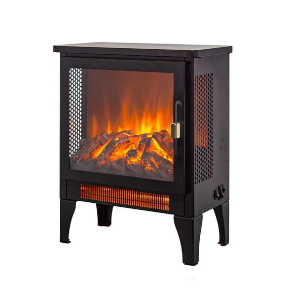 Kadyn 17 inch Portable Electric Fireplace Heater with Overheat Protection, Black