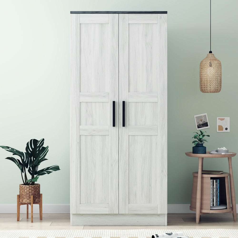 Kadyn 2 Door Armoire Wardrobe Closet with LED Lights, 68" Large Wardrobe Armoire with 4 Storage Shelves, Modern Wooden Armoire Storage with Hanging Rod for Bedroom, Gray Kadyn 2 Door Armoire Wardrobe Closet with LED Lights, 68" Large Wardrobe Armoire with 4 Storage Shelves, Modern Wooden Armoire Storage with Hanging Rod for Bedroom, Gray