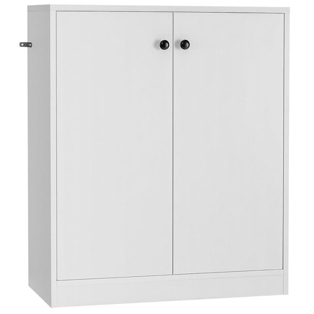 Kadyn 2 Door Storage Base Cabinet with 3-Tier Shelf-White