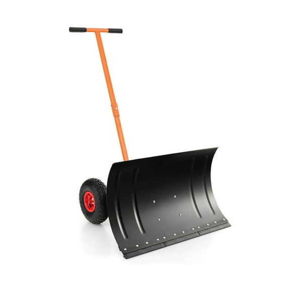 Kadyn 29 Inches Snow Pusher for Driveway-Orange