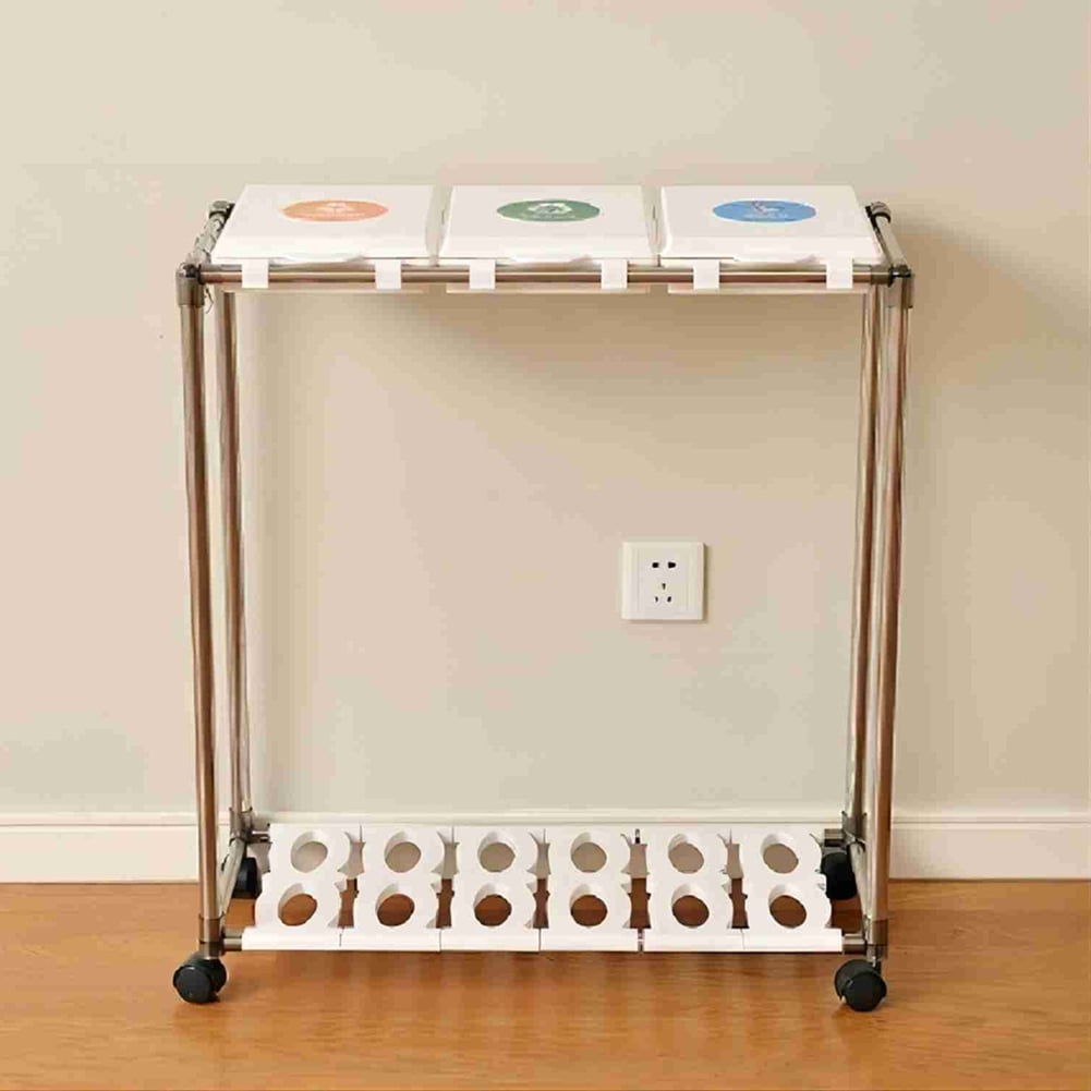 Kadyn 3 Compartment Recycling Trash Can, Recycling Bins for Kitchen, Recyclable Waste Trash Sorting Organizer for Home, White Kadyn 3 Compartment Recycling Trash Can, Recycling Bins for Kitchen, Recyclable Waste Trash Sorting Organizer for Home, White