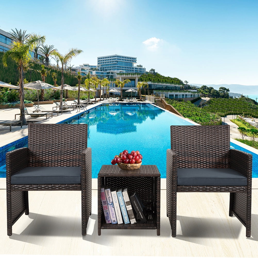 Kadyn 3 Pieces Outdoor Patio Wicker Furniture Sets, Patio Conversation Sets with Soft Cushions PE Rattan Chairs, Rattan Conversation Set for Balcony, Dark Blue Kadyn 3 Pieces Outdoor Patio Wicker Furniture Sets, Patio Conversation Sets with Soft Cushions PE Rattan Chairs, Rattan Conversation Set for Balcony, Dark Blue