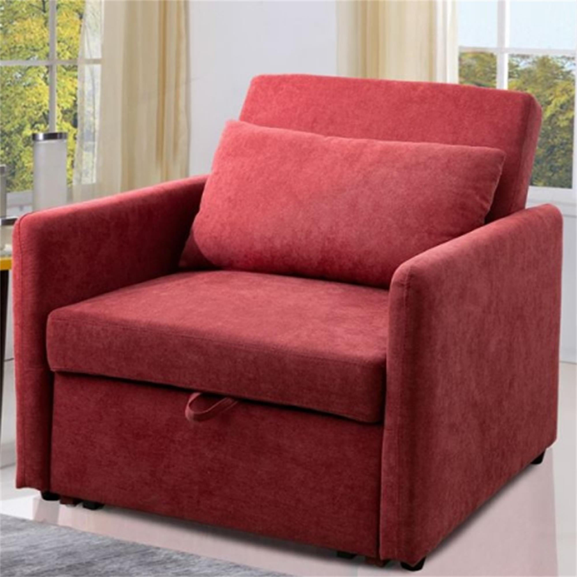 Kadyn 3 in 1 Convertible Sofa Bed Chair, Sleeper Chair, Single Sofa Chairs for Small Space Adjustable Backrest, Red Kadyn 3 in 1 Convertible Sofa Bed Chair, Sleeper Chair, Single Sofa Chairs for Small Space Adjustable Backrest, Red