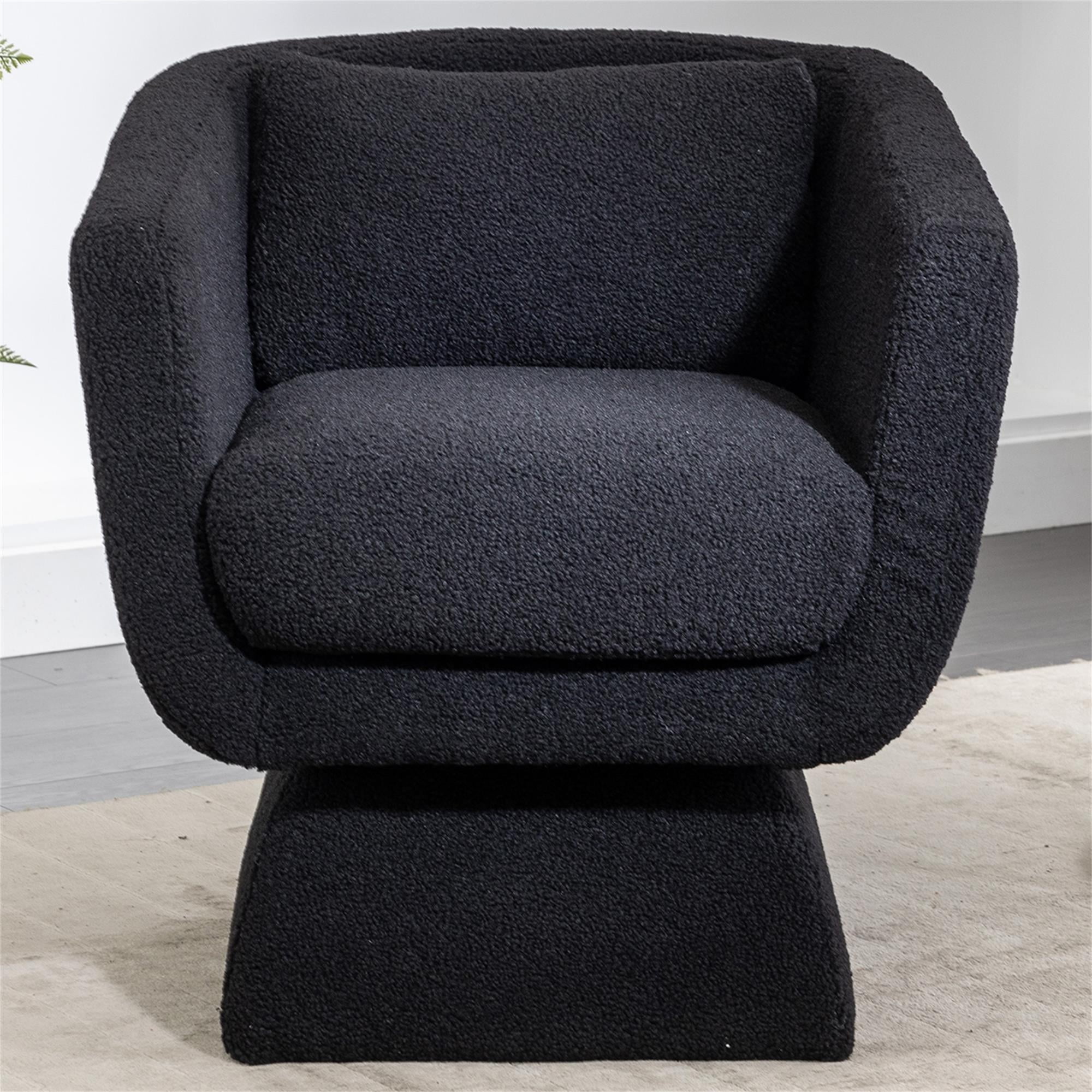 Kadyn 30.30"H Swivel Accent Chair, Single Sofa Chairs for Living Room, Black 360 Degree Armchair