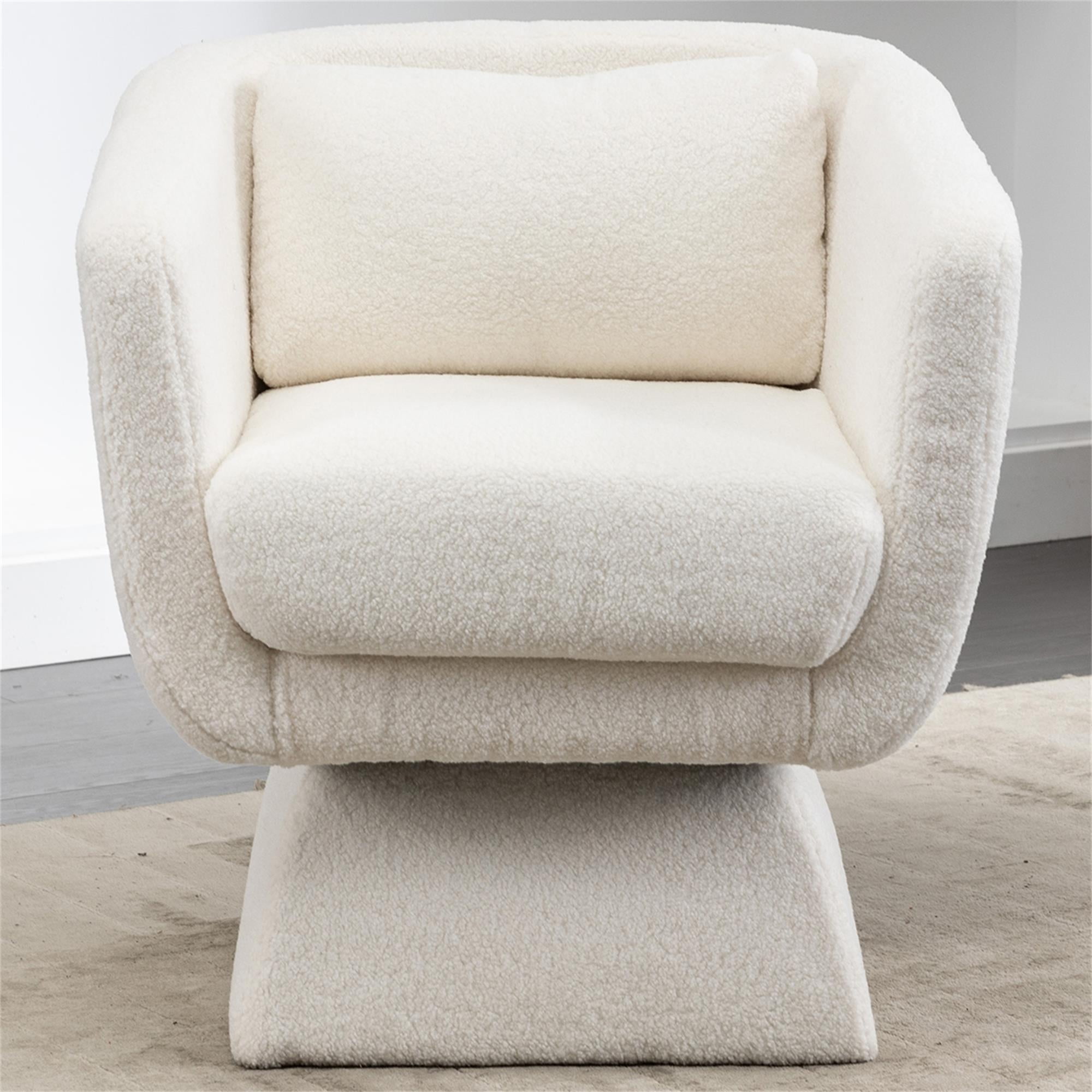 Kadyn 30.30"H Swivel Accent Chair, Single Sofa Chairs for Living Room, Ivory 360 Degree Armchair Kadyn 30.30"H Swivel Accent Chair, Single Sofa Chairs for Living Room, Ivory 360 Degree Armchair