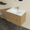 thumbnail image 1 of Kadyn 30inch Bathroom Storage Cabinet with Sink Floating Bathroom Cabinet, Soft-Close System and 2 Extra Big Drawers, Vanity Cabinet for Bathroom, Living Room, Hallway, Walnut (Sink not Included), 1 of 6