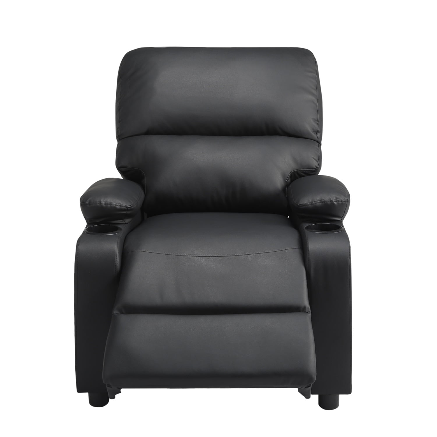 Kadyn 31.5" Faux leather reclining chair, Pu Upholstered reclining chair, Pushback Recliner Chair for Bedroom, Black Kadyn 31.5" Faux leather reclining chair, Pu Upholstered reclining chair, Pushback Recliner Chair for Bedroom, Black