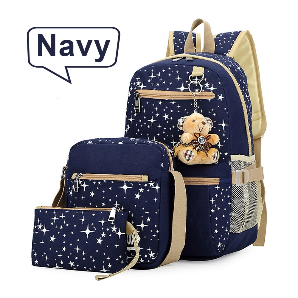 Kadyn 3Pcs Teenager Backpack, School Backpack with Lunch Bag and Pencil Bag, Kids Schoolbag Backpack for Camping/Hiking/Climbing, Dark Blue Kadyn 3Pcs Teenager Backpack, School Backpack with Lunch Bag and Pencil Bag, Kids Schoolbag Backpack for Camping/Hiking/Climbing, Dark Blue