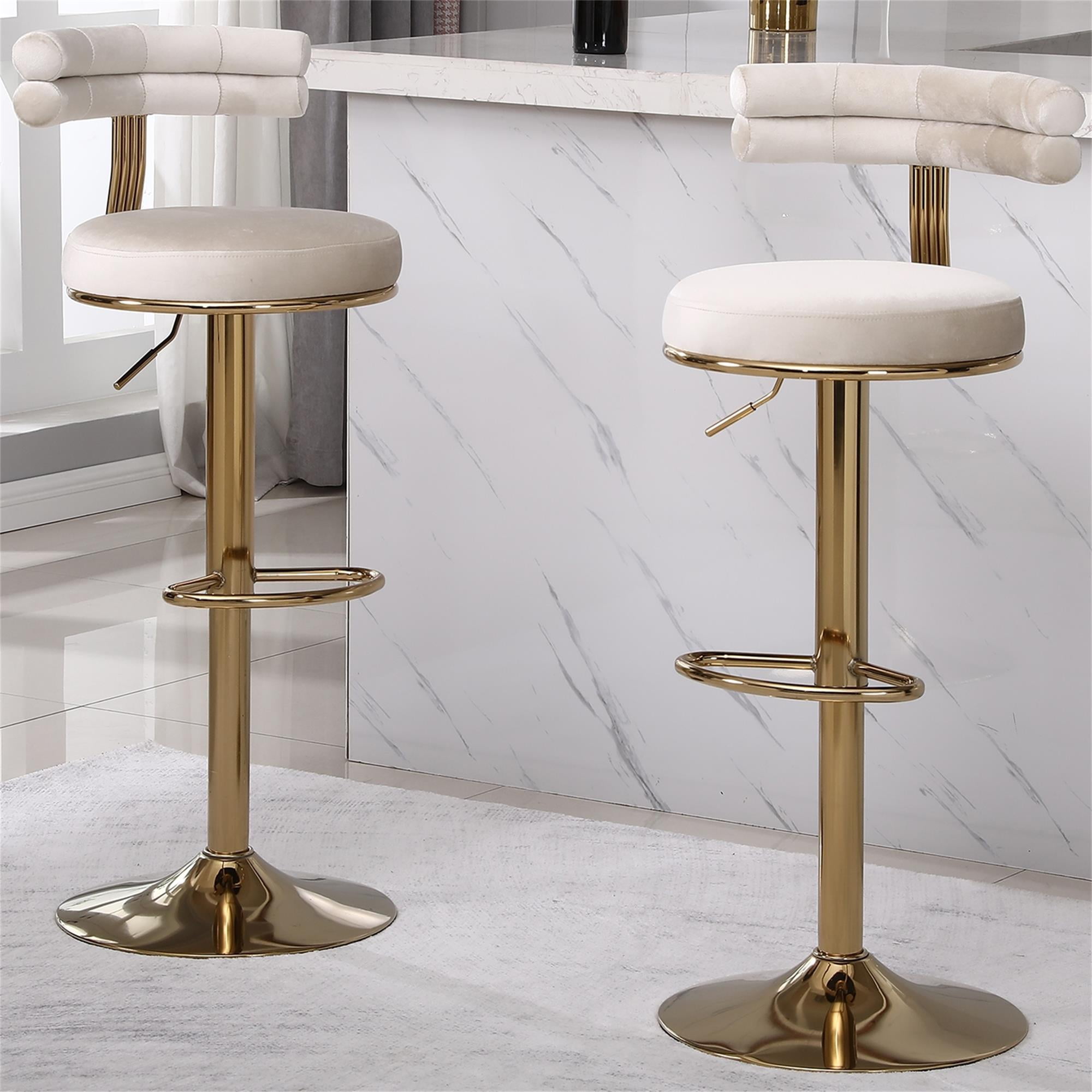 Kadyn 40.55" 2PCS Swivel Bar Stool, Adjustable Counter Height Barstools with Back and Footrest, Modern Beige Bar Chair for Home Counter Kadyn 40.55" 2PCS Swivel Bar Stool, Adjustable Counter Height Barstools with Back and Footrest, Modern Beige Bar Chair for Home Counter