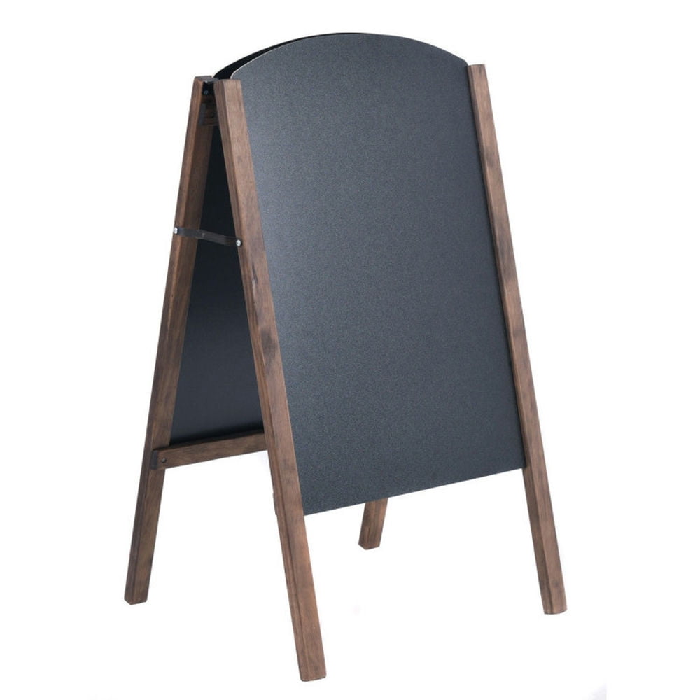 40'' Black and Coffee Pine Wood A-Frame Chalkboard Sign