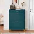 thumbnail image 1 of Kadyn 43.00"H Shoe Cabinet, Freestanding Shoe Rack Storage Organizer with Drawer, Entryway Shoe Storage Organizer, Green, 1 of 6