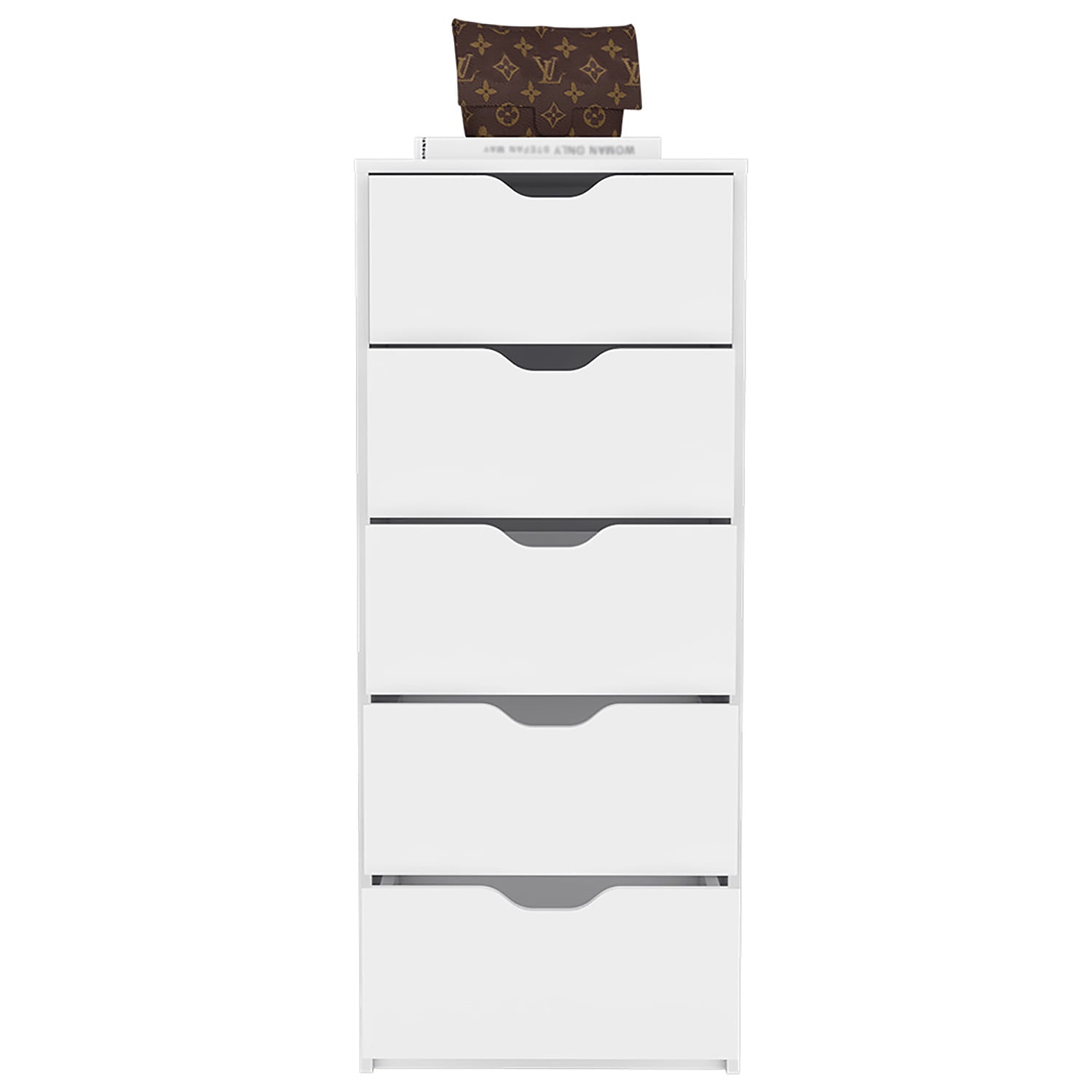 Kadyn 5 Drawers Dresser, Chest of Drawers with Metal Handle, White Storage Cabinet, Nursery Dresser Kadyn 5 Drawers Dresser, Chest of Drawers with Metal Handle, White Storage Cabinet, Nursery Dresser