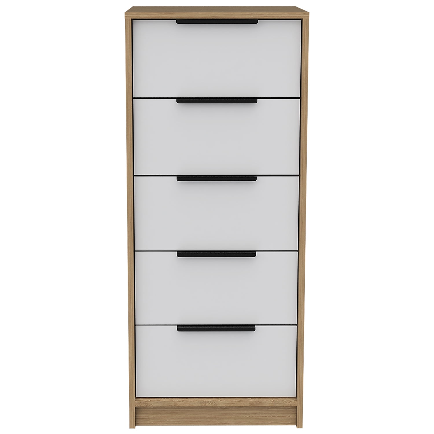 Kadyn 5 Drawers Dresser, Chest of Drawers with Metal Handle, White+Wood Storage Cabinet, Nursery Dresser Kadyn 5 Drawers Dresser, Chest of Drawers with Metal Handle, White+Wood Storage Cabinet, Nursery Dresser