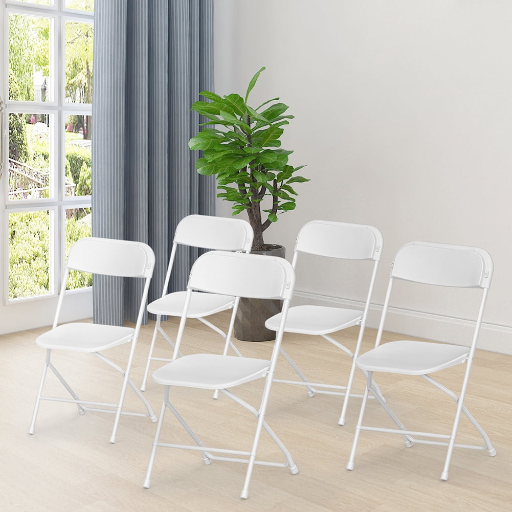 Kadyn 5 Pack Plastic Folding Chair, Modern Folding Stackable Chairs for Outdoor Patio Garden Wedding Party, White Folding Dininng Chairs for Office Kadyn 5 Pack Plastic Folding Chair, Modern Folding Stackable Chairs for Outdoor Patio Garden Wedding Party, White Folding Dininng Chairs for Office