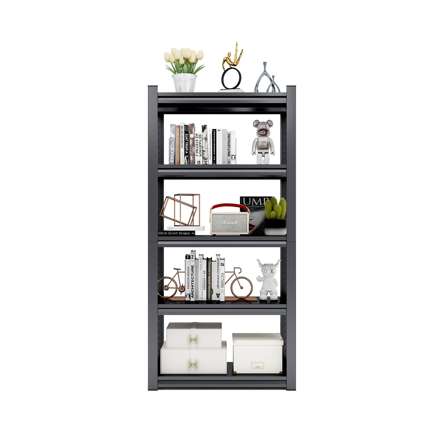 Kadyn 5-Tier Adjustable Metal Shelving Unit, Heavy Duty Shelving Utility Rack for Garage Basement Kitchen Pantry Closet, Steel Storage Rack for Bathroom, Black Kadyn 5-Tier Adjustable Metal Shelving Unit, Heavy Duty Shelving Utility Rack for Garage Basement Kitchen Pantry Closet, Steel Storage Rack for Bathroom, Black