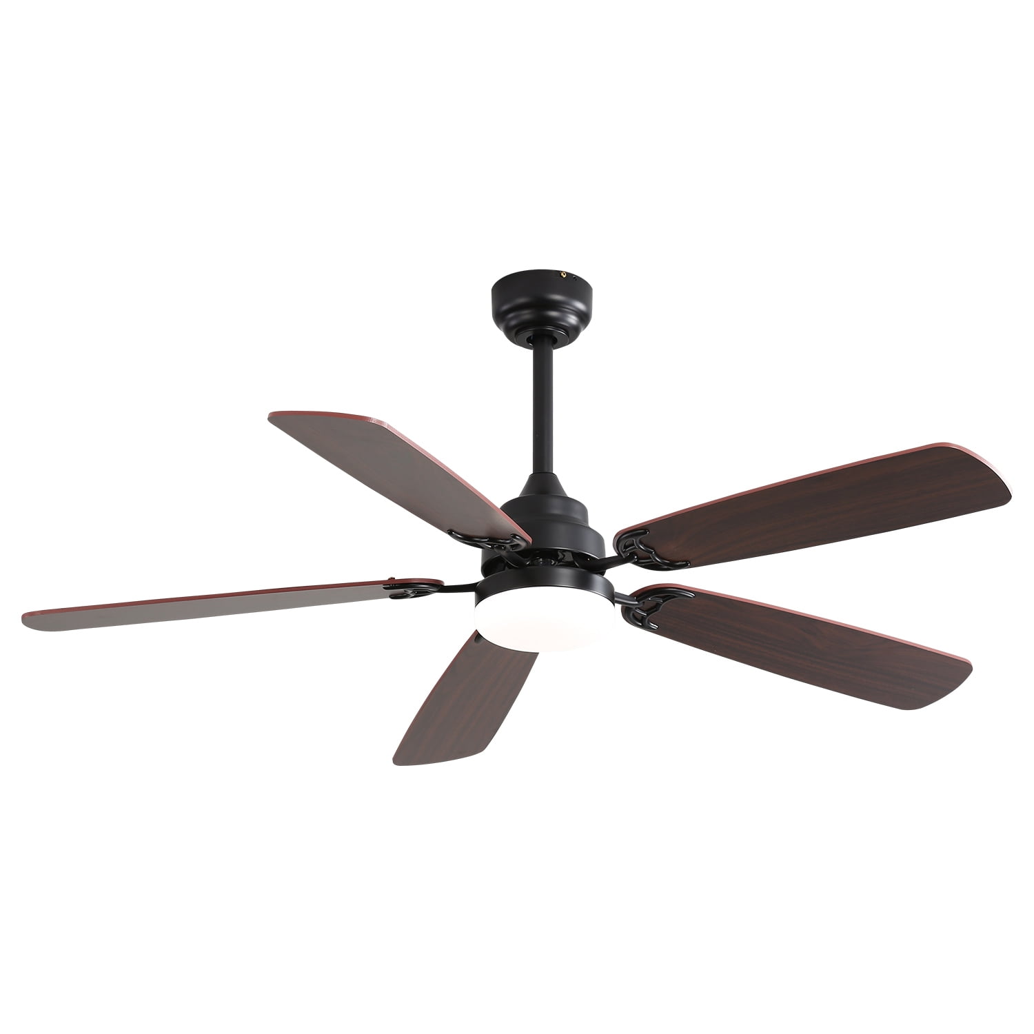 52 Inch Black MDF Ceiling Fan with LED Light and Remote Control