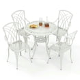 thumbnail image 1 of Kadyn 5 Piece Cast Aluminum Outdoor Patio Dining Set, White, 1 of 6