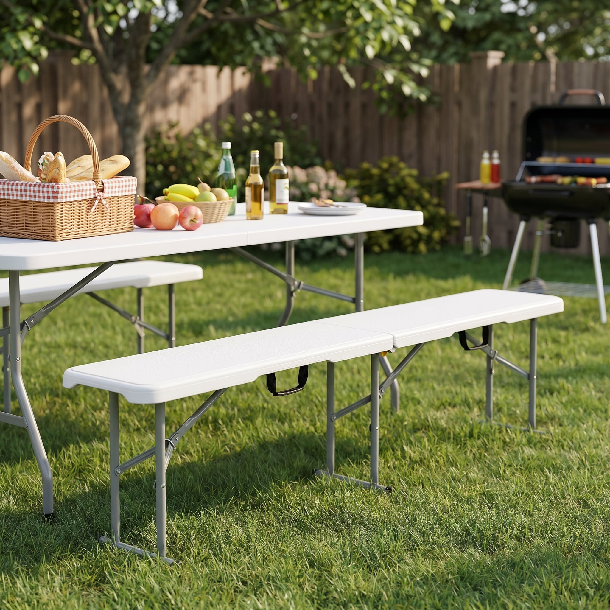 Kadyn 6 Feet Portable Picnic Folding Bench 550 lbs Limited with Carrying Handle