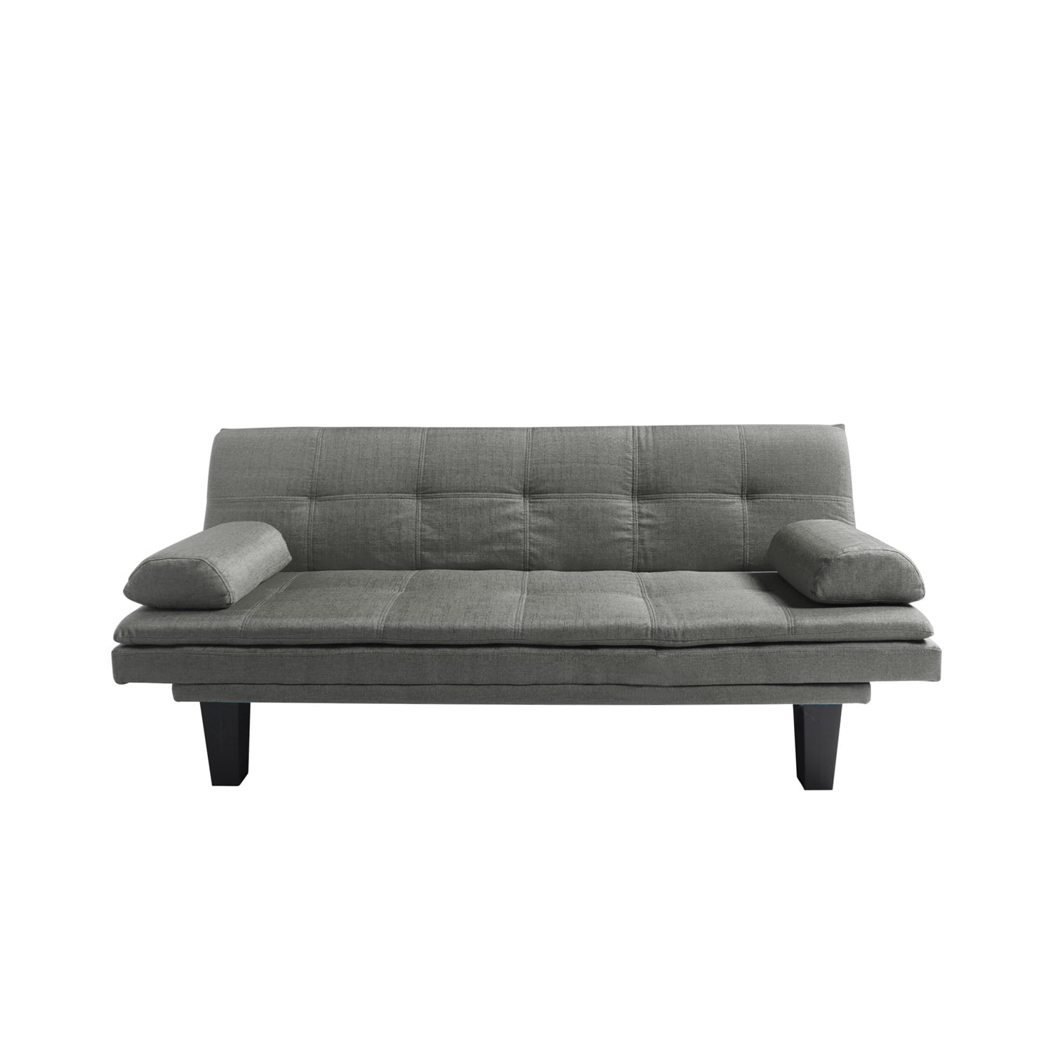 Kadyn 63.4" Futon Sofa bed, Polyester Upholstered Sofa Futon with 2 arm cushions, Modern Futon Sofa for apartment, Dark Grey Kadyn 63.4" Futon Sofa bed, Polyester Upholstered Sofa Futon with 2 arm cushions, Modern Futon Sofa for apartment, Dark Grey