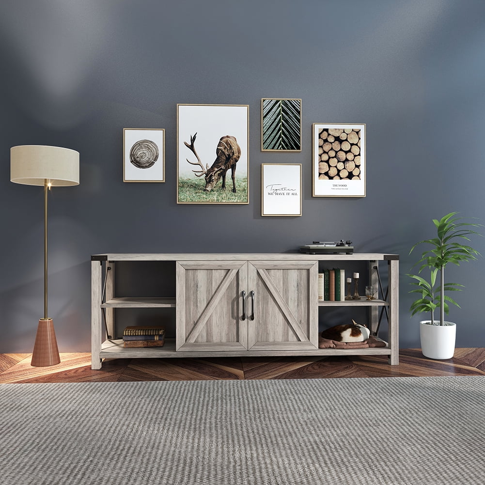 Kadyn 68" TV Stand, Wood TV Console with Storage Cabinets and Shelves, Metal Modern Farmhouse Entertainment Center for TVs up to 78 Inches, Grey Walnut Kadyn 68" TV Stand, Wood TV Console with Storage Cabinets and Shelves, Metal Modern Farmhouse Entertainment Center for TVs up to 78 Inches, Grey Walnut