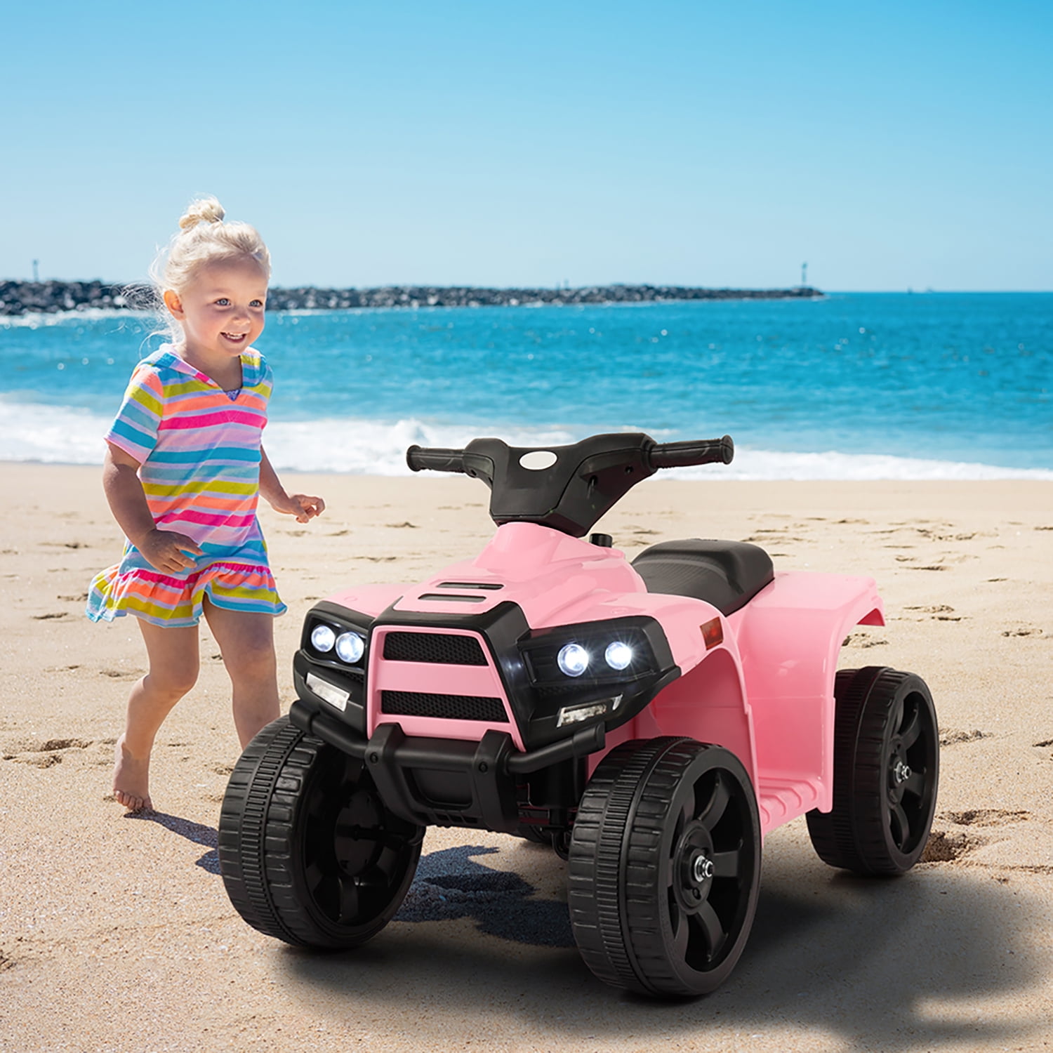 Kadyn 6V Electric Kids Toy, Kids Electric Quad Ride On Car Toy for Girls Boy, Pink Electric Vehicle