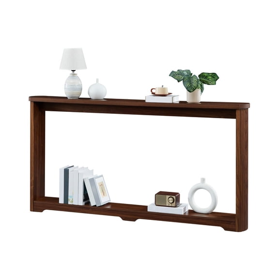 Kadyn 70.1" Corrugated Texture Console Table, Modern Entryway Table, Console Sofa Table for Living Room, Hallways, Entryways, Walnut