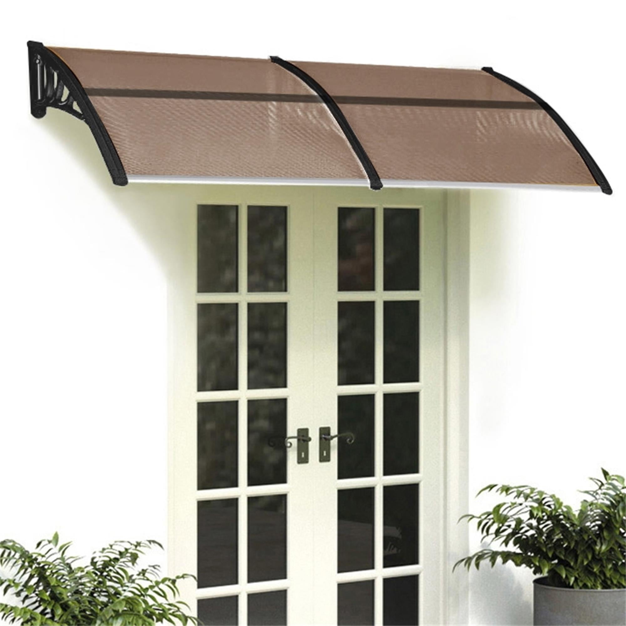 Kadyn 77"x 35" Door Window Awning, Patio Awning Canopy Shelter Cover for Outdoor, Brown+Black Kadyn 77"x 35" Door Window Awning, Patio Awning Canopy Shelter Cover for Outdoor, Brown+Black
