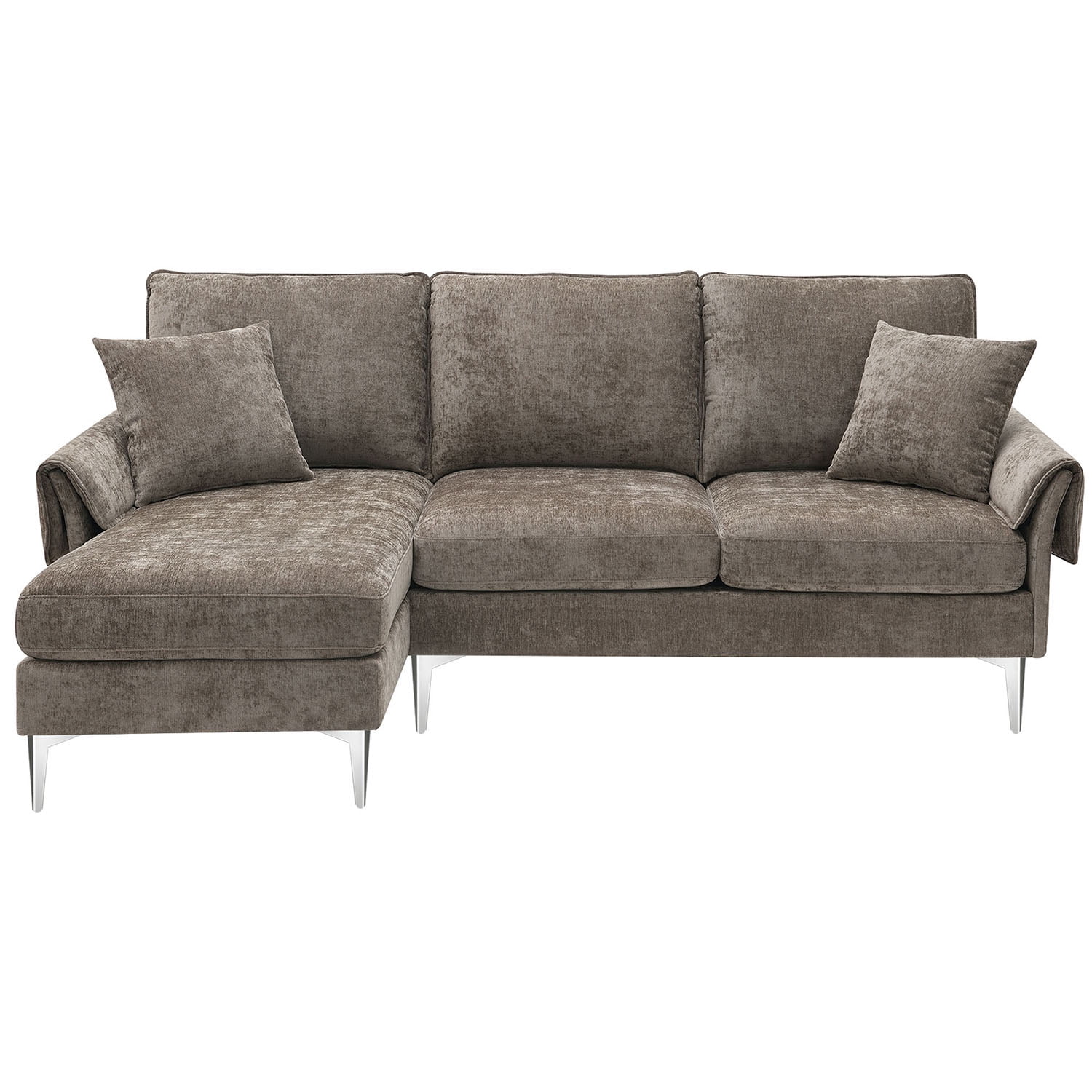 Kadyn 84 " Convertible Sectional Sofa, Modern Chenille L-Shaped Sofa Couch with Reversible Chaise Lounge and Pillows , Fabric Sofa for Living Room, Espresso Kadyn 84 " Convertible Sectional Sofa, Modern Chenille L-Shaped Sofa Couch with Reversible Chaise Lounge and Pillows , Fabric Sofa for Living Room, Espresso