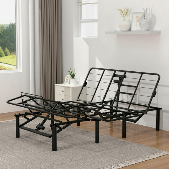 Kadyn Adjustable Bed Base with Head and Foot Incline Quiet Motor Queen Size Zero Gravity, Dual USB A+C Ports, Remote Control with ZG and Memory Keys for Bedroom, Apartment, Office, Black