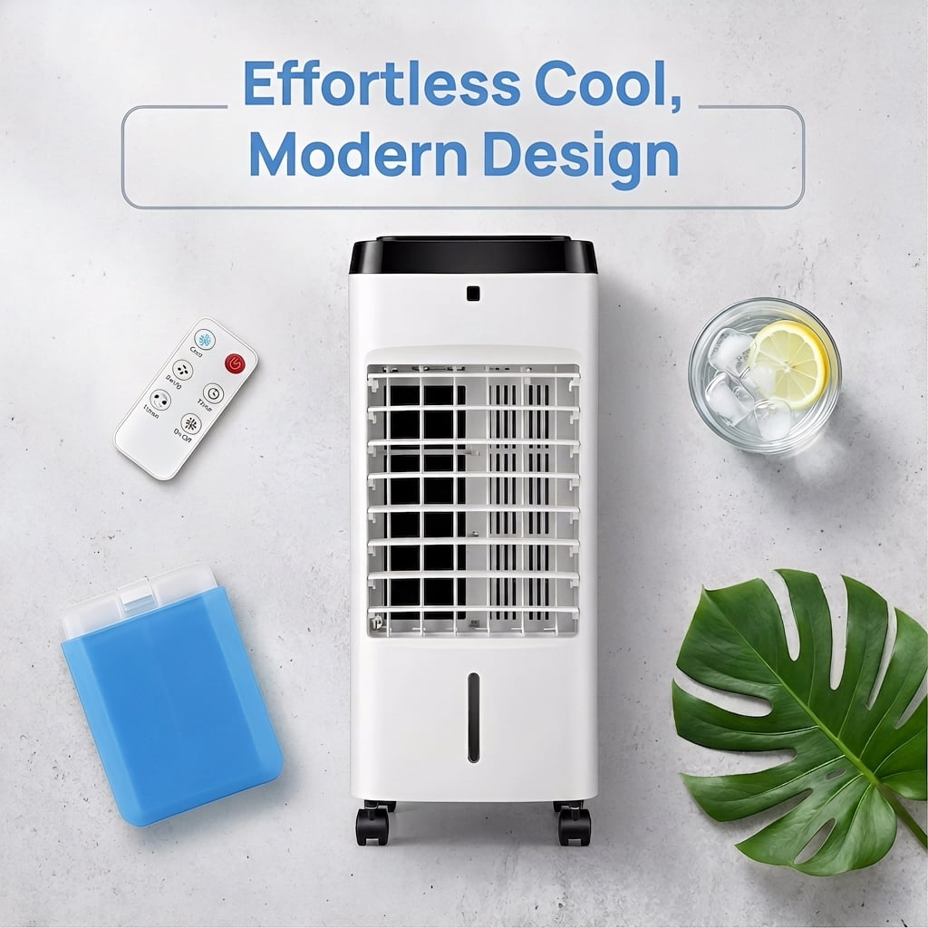 Kadyn Air Cooler, Space Cooler, Air Conditioners,3-in-1 Evaporative Air Cooler with 4 Modes-White