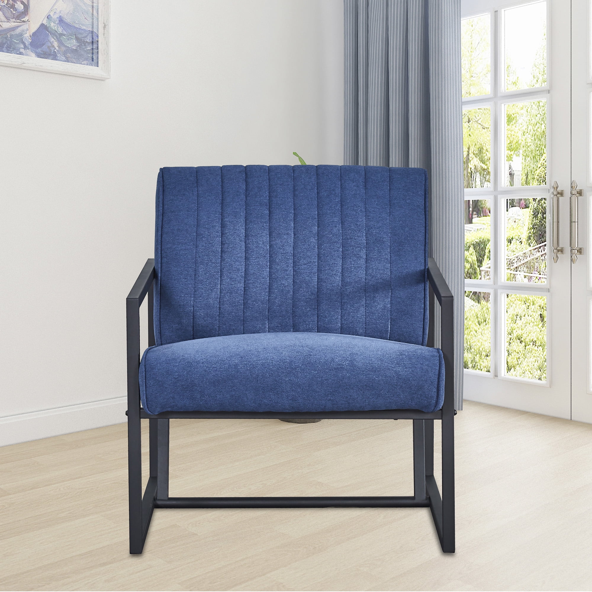 Kadyn Arm Chair, Single Sofa Chairs for Bedroom, Fabric Armchair for Living Room, Blue