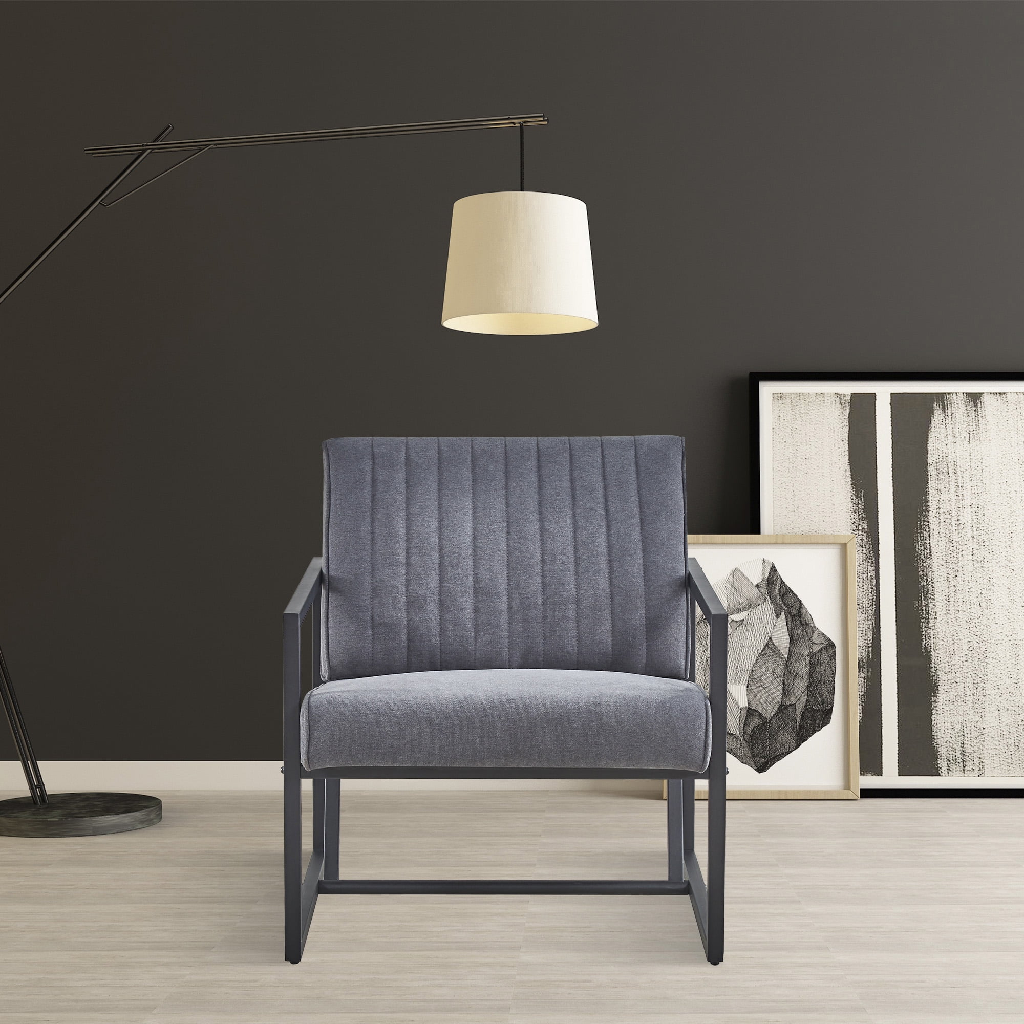 Kadyn Arm Chair, Single Sofa Chairs for Bedroom, Fabric Armchair for Living Room, Grey