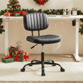 thumbnail image 1 of Kadyn Armless Home Office Chair with Adjustable Height, 360° Rolling Swivel Computer Task Chair without Arm for Study Room, Bedroom, Black, 1 of 9