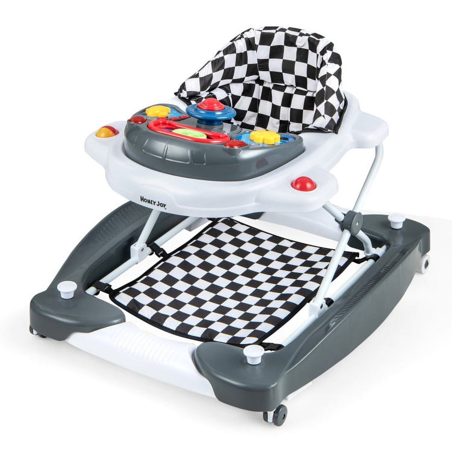 Kadyn Baby Learning Walker, Baby Walker, Baby Activity Walker,6 in 1 Foldable Baby Walker with Adjustable Height-Gray