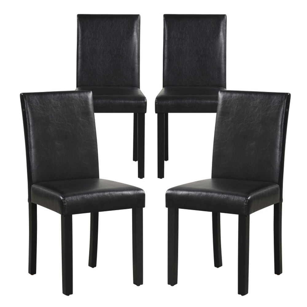 Kadyn Bar Stools Chair,Kitchen Dining Stool Chairs,Dining Chair,Dining Chair Set of 4 Upholstered Kitchen Dinette Chairs with Wood Frame-Black