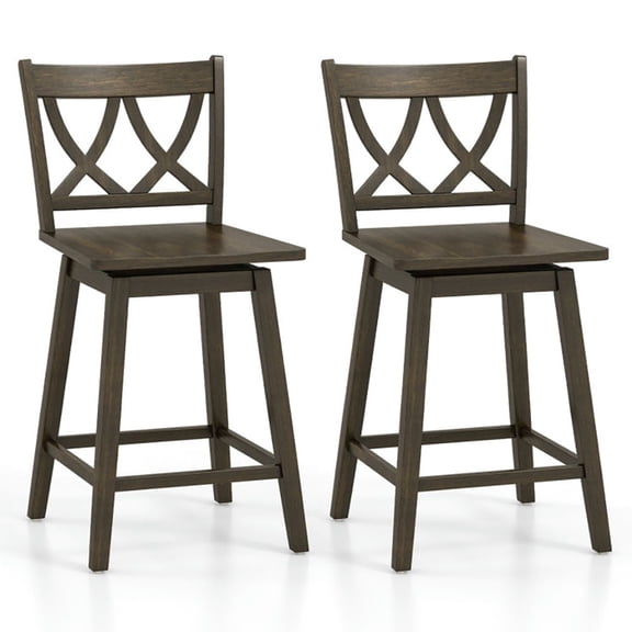 Kadyn Barstools, Countertop Bar Chairs,Bar Stools,24/29 Inch Bar Stool Set of 2 Wooden Bar Chairs with Rubber Wood Frame-24 inches